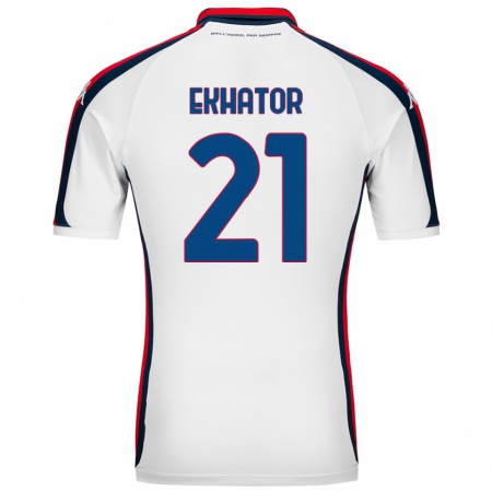 Kandiny Enfant Maillot Jeff Ekhator #21 Blanc Tenues Extérieur 2024/25 T-Shirt