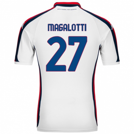 Kandiny Enfant Maillot Gabriele Magalotti #27 Blanc Tenues Extérieur 2024/25 T-Shirt