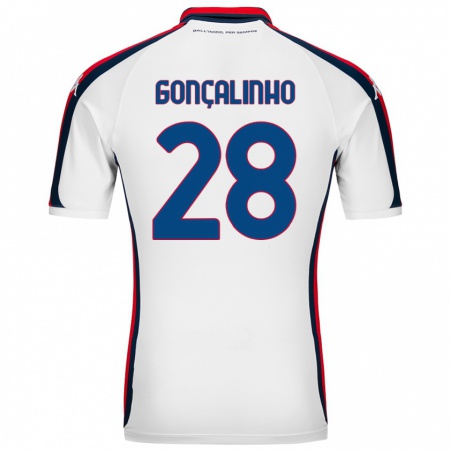 Kandiny Enfant Maillot João Gonçalinho #28 Blanc Tenues Extérieur 2024/25 T-Shirt