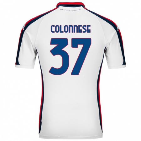 Kandiny Enfant Maillot Lorenzo Colonnese #37 Blanc Tenues Extérieur 2024/25 T-Shirt