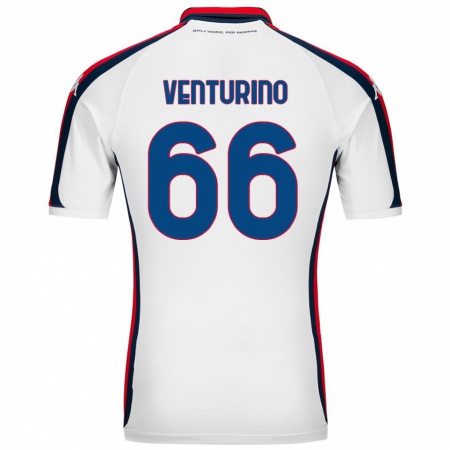 Kandiny Enfant Maillot Lorenzo Venturino #66 Blanc Tenues Extérieur 2024/25 T-Shirt