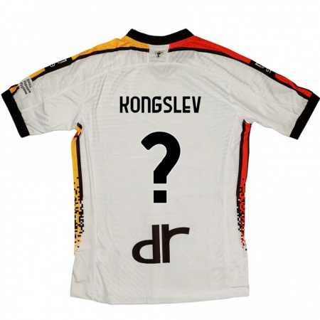 Kandiny Enfant Maillot Frederik Kongslev #0 Blanc Noir Tenues Extérieur 2024/25 T-Shirt