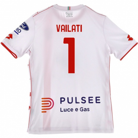 Kandiny Enfant Maillot Andrea Vailati #1 Blanc Rouge Tenues Extérieur 2024/25 T-Shirt