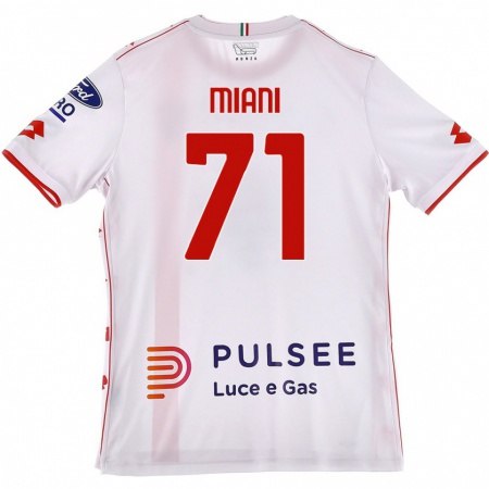 Kandiny Enfant Maillot Arthur Miani #71 Blanc Rouge Tenues Extérieur 2024/25 T-Shirt