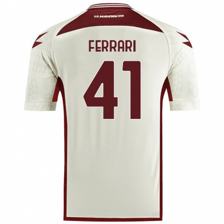 Kandiny Enfant Maillot Tommaso Ferrari #41 Couleur Crème Tenues Extérieur 2024/25 T-Shirt