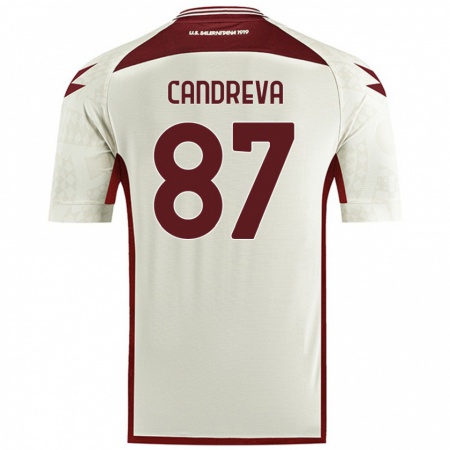 Kandiny Enfant Maillot Antonio Candreva #87 Couleur Crème Tenues Extérieur 2024/25 T-Shirt