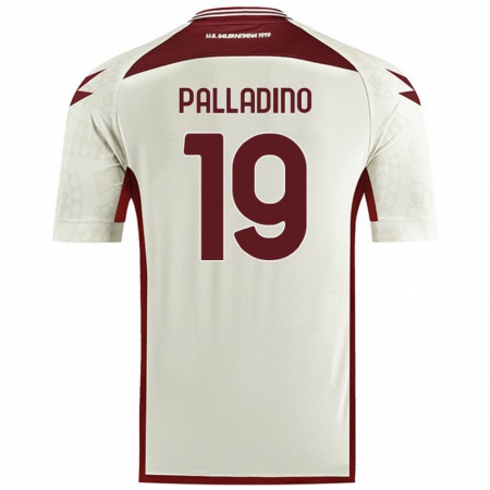 Kandiny Enfant Maillot Alfonso Palladino #19 Couleur Crème Tenues Extérieur 2024/25 T-Shirt