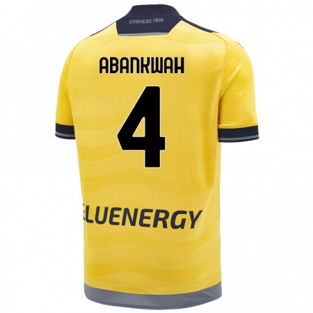 Kandiny Enfant Maillot James Abankwah #4 Doré Tenues Extérieur 2024/25 T-Shirt