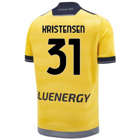 Kandiny Enfant Maillot Thomas Kristensen #31 Doré Tenues Extérieur 2024/25 T-Shirt