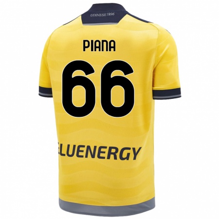 Kandiny Enfant Maillot Edoardo Piana #66 Doré Tenues Extérieur 2024/25 T-Shirt