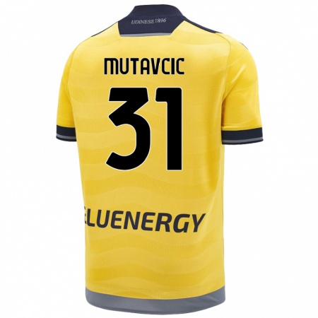 Kandiny Enfant Maillot Jan Mutavcic #31 Doré Tenues Extérieur 2024/25 T-Shirt