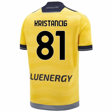 Kandiny Enfant Maillot Luca Kristancig #81 Doré Tenues Extérieur 2024/25 T-Shirt