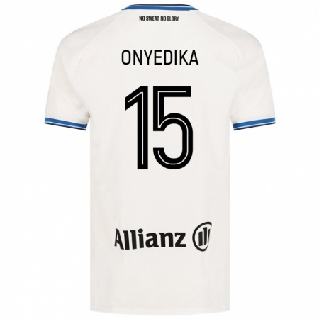 Kandiny Enfant Maillot Raphael Onyedika #15 Blanc Tenues Extérieur 2024/25 T-Shirt