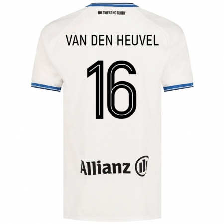 Kandiny Enfant Maillot Dani Van Den Heuvel #16 Blanc Tenues Extérieur 2024/25 T-Shirt