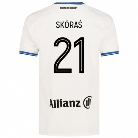 Kandiny Enfant Maillot Michal Skoras #21 Blanc Tenues Extérieur 2024/25 T-Shirt