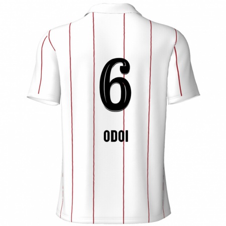 Kandiny Enfant Maillot Denis Odoi #6 Blanc Noir Tenues Extérieur 2024/25 T-Shirt