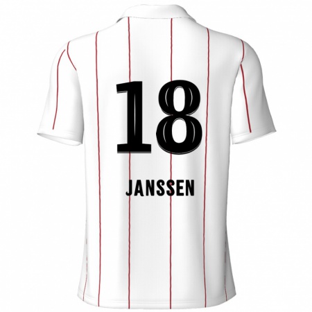 Kandiny Enfant Maillot Vincent Janssen #18 Blanc Noir Tenues Extérieur 2024/25 T-Shirt