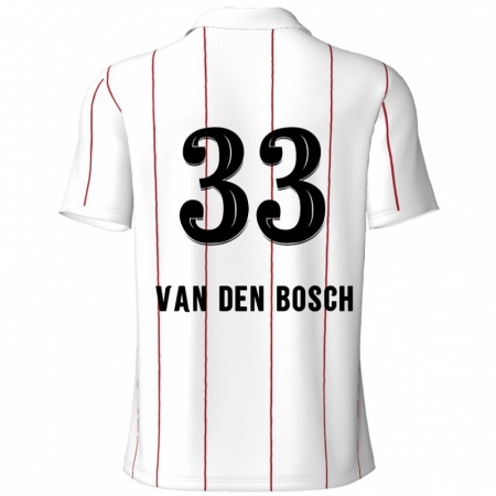 Kandiny Enfant Maillot Zeno Van Den Bosch #33 Blanc Noir Tenues Extérieur 2024/25 T-Shirt