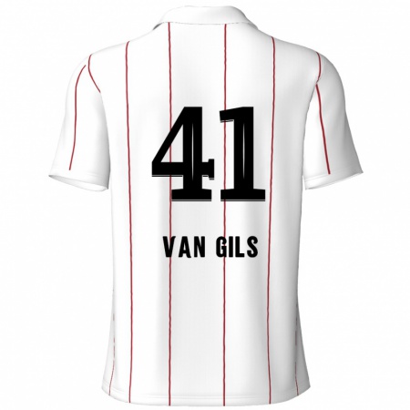 Kandiny Enfant Maillot Mathis Van Gils #41 Blanc Noir Tenues Extérieur 2024/25 T-Shirt