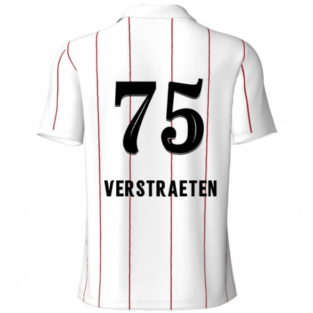 Kandiny Enfant Maillot Andreas Verstraeten #75 Blanc Noir Tenues Extérieur 2024/25 T-Shirt