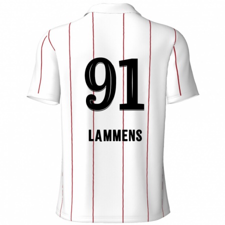 Kandiny Enfant Maillot Senne Lammens #91 Blanc Noir Tenues Extérieur 2024/25 T-Shirt