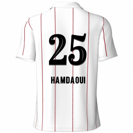 Kandiny Enfant Maillot Youssef Hamdaoui #25 Blanc Noir Tenues Extérieur 2024/25 T-Shirt