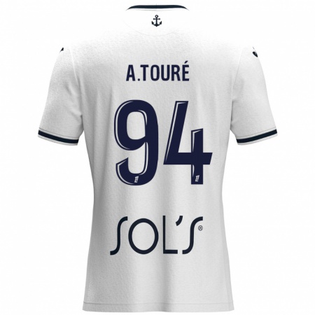 Kandiny Enfant Maillot Abdoulaye Touré #94 Blanc Bleu Foncé Tenues Extérieur 2024/25 T-Shirt