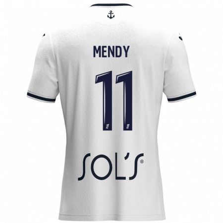 Kandiny Enfant Maillot Mélinda Mendy #11 Blanc Bleu Foncé Tenues Extérieur 2024/25 T-Shirt