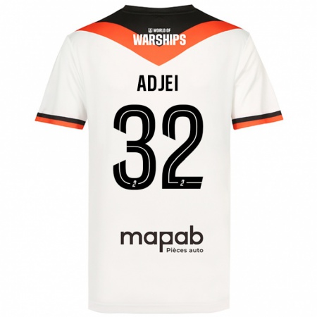 Kandiny Enfant Maillot Nathaniel Adjei #32 Blanc Tenues Extérieur 2024/25 T-Shirt