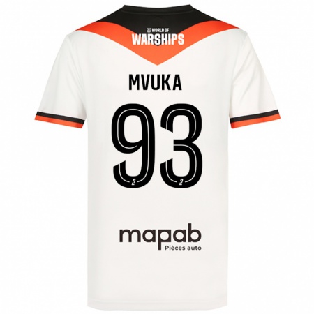 Kandiny Enfant Maillot Joel Mvuka #93 Blanc Tenues Extérieur 2024/25 T-Shirt