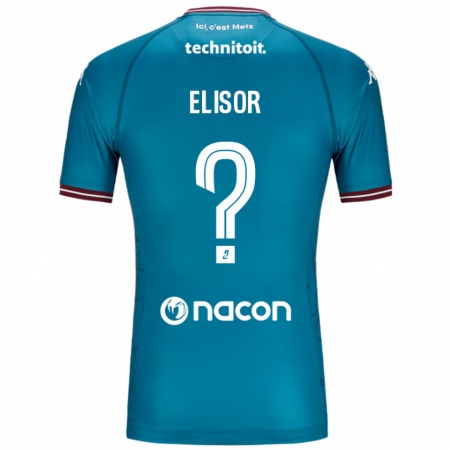 Kandiny Enfant Maillot Simon Elisor #0 Bleu Pétrole Tenues Extérieur 2024/25 T-Shirt