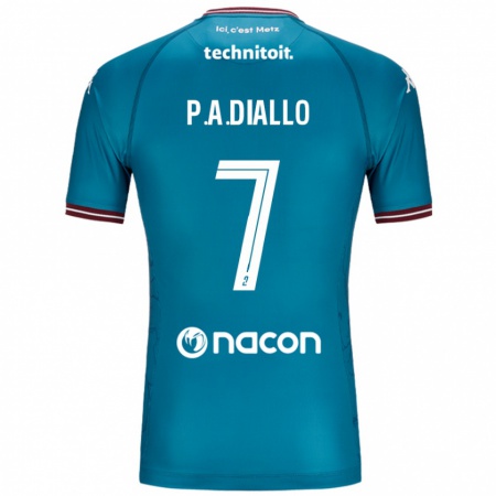 Kandiny Enfant Maillot Papa Amadou Diallo #7 Bleu Pétrole Tenues Extérieur 2024/25 T-Shirt