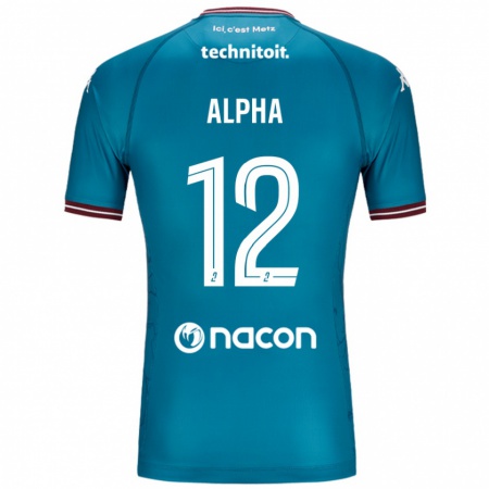 Kandiny Enfant Maillot Alpha Touré #12 Bleu Pétrole Tenues Extérieur 2024/25 T-Shirt