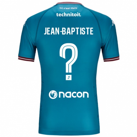 Kandiny Enfant Maillot Romain Jean-Baptiste #0 Bleu Pétrole Tenues Extérieur 2024/25 T-Shirt