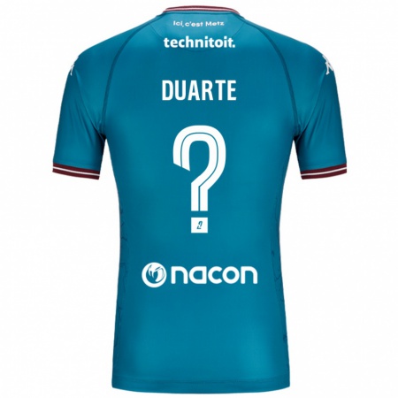 Kandiny Enfant Maillot Diego Duarte #0 Bleu Pétrole Tenues Extérieur 2024/25 T-Shirt