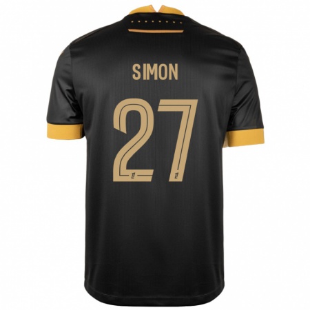 Kandiny Enfant Maillot Moses Simon #27 Noir Marron Tenues Extérieur 2024/25 T-Shirt