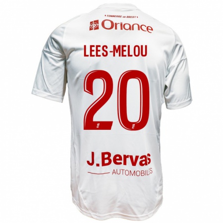 Kandiny Enfant Maillot Pierre Lees-Melou #20 Blanc Rouge Tenues Extérieur 2024/25 T-Shirt