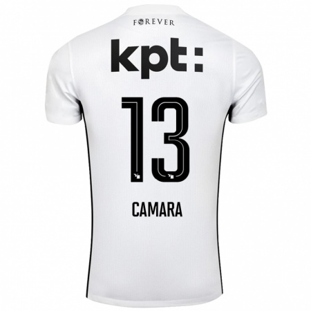 Kandiny Enfant Maillot Mohamed Camara #13 Blanc Noir Tenues Extérieur 2024/25 T-Shirt