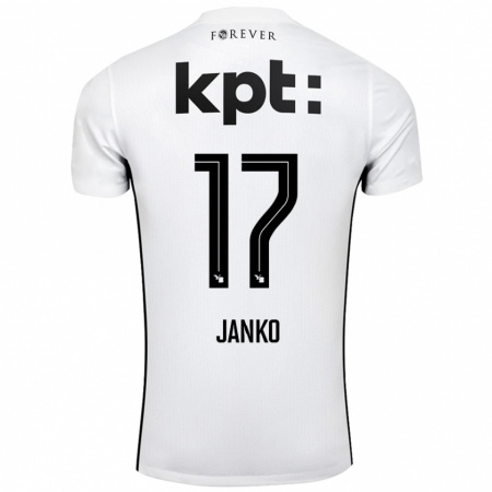 Kandiny Enfant Maillot Saidy Janko #17 Blanc Noir Tenues Extérieur 2024/25 T-Shirt