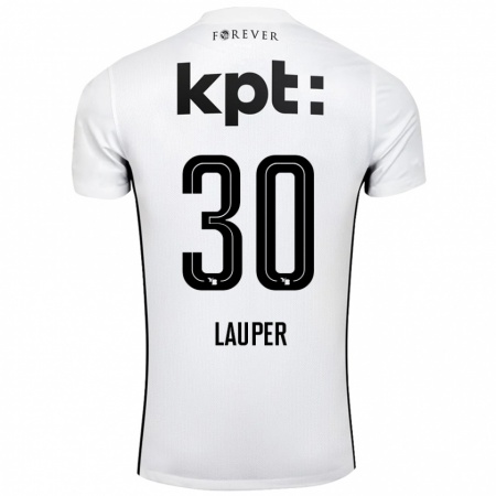 Kandiny Enfant Maillot Sandro Lauper #30 Blanc Noir Tenues Extérieur 2024/25 T-Shirt