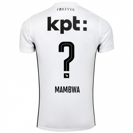 Kandiny Enfant Maillot Olivier Mambwa #0 Blanc Noir Tenues Extérieur 2024/25 T-Shirt