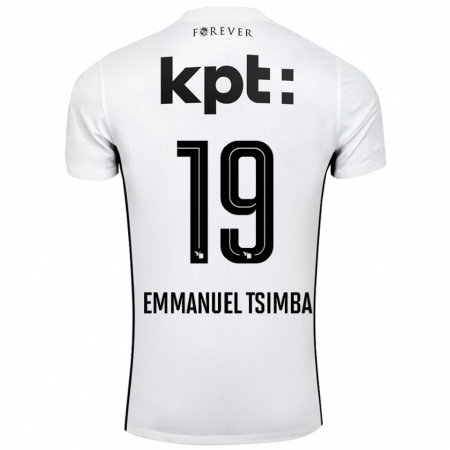 Kandiny Enfant Maillot Felix Emmanuel Tsimba #19 Blanc Noir Tenues Extérieur 2024/25 T-Shirt