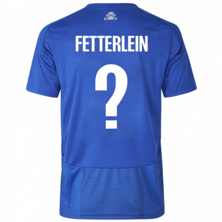 Kandiny Enfant Maillot Sean Fetterlein #0 Blanc Bleu Tenues Extérieur 2024/25 T-Shirt