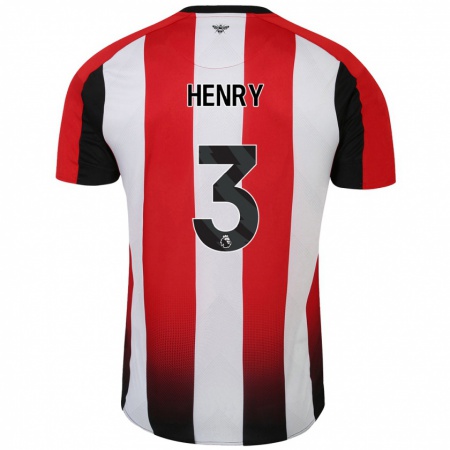 Kandiny Homme Maillot Rico Henry #3 Rouge Blanc Tenues Domicile 2024/25 T-Shirt