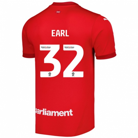 Kandiny Homme Maillot Josh Earl #32 Rouge Tenues Domicile 2024/25 T-Shirt