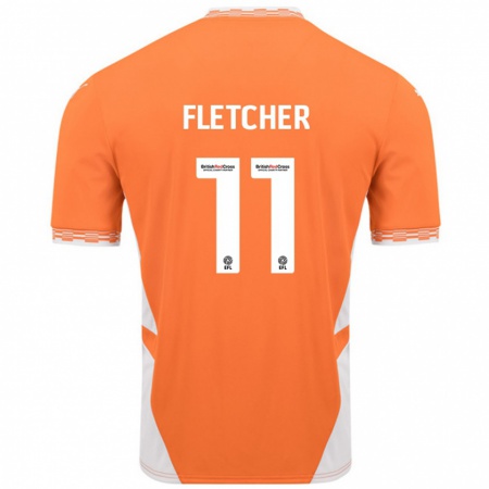 Kandiny Homme Maillot Ashley Fletcher #11 Orange Blanc Tenues Domicile 2024/25 T-Shirt