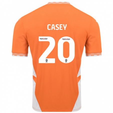 Kandiny Homme Maillot Oliver Casey #20 Orange Blanc Tenues Domicile 2024/25 T-Shirt