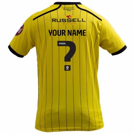 Kandiny Homme Maillot Votre Nom #0 Jaune Tenues Domicile 2024/25 T-Shirt