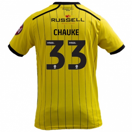 Kandiny Homme Maillot Kgaogelo Chauke #33 Jaune Tenues Domicile 2024/25 T-Shirt