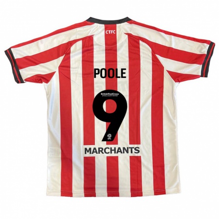 Kandiny Homme Maillot Phoebie Poole #9 Rouge Blanc Tenues Domicile 2024/25 T-Shirt